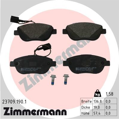 ZIMMERMANN 23709.190.1 Brake Pad Set, disc brake