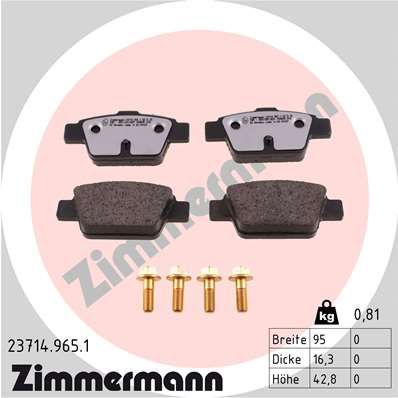 Brake Pad Set, disc brake ZIMMERMANN 23714.965.1