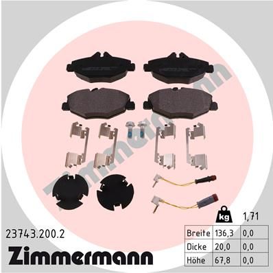 Brake Pad Set, disc brake ZIMMERMANN 23743.200.2