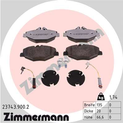 Brake Pad Set, disc brake ZIMMERMANN 23743.900.2