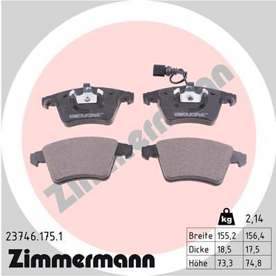 ZIMMERMANN 23746.175.1 Brake Pad Set, disc brake