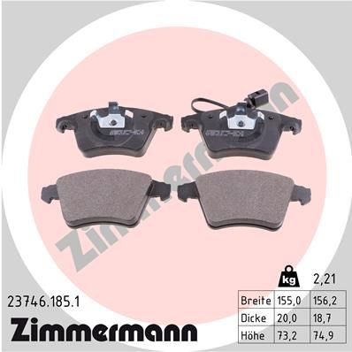 Brake Pad Set, disc brake ZIMMERMANN 23746.185.1