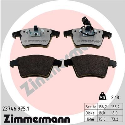 ZIMMERMANN 23746.975.1 Brake Pad Set, disc brake