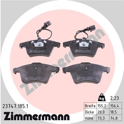 Brake Pad Set, disc brake ZIMMERMANN 23747.185.1