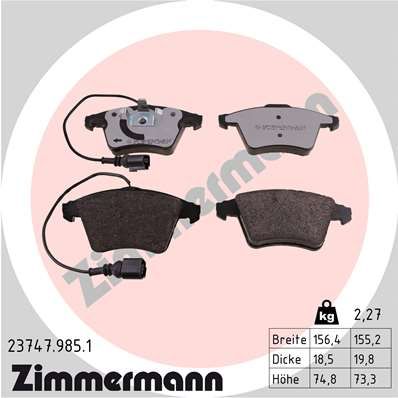 Brake Pad Set, disc brake ZIMMERMANN 23747.985.1