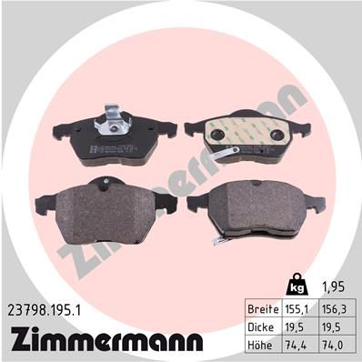 ZIMMERMANN 23798.195.1 Brake Pad Set, disc brake