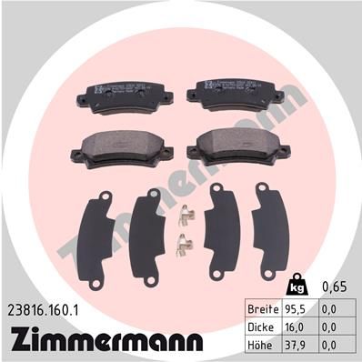 Brake Pad Set, disc brake ZIMMERMANN 23816.160.1