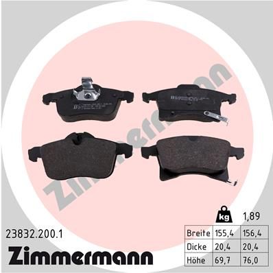 ZIMMERMANN 23832.200.1 Brake Pad Set, disc brake