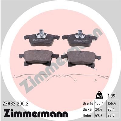 ZIMMERMANN 23832.200.2 Brake Pad Set, disc brake