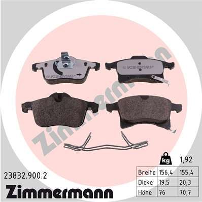 ZIMMERMANN 23832.900.2 Brake Pad Set, disc brake