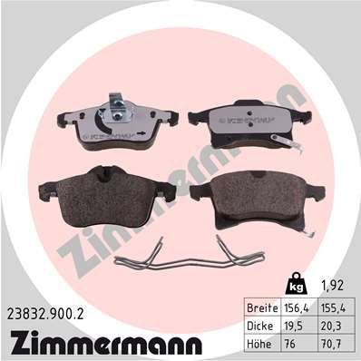 Brake Pad Set, disc brake ZIMMERMANN 23832.900.2