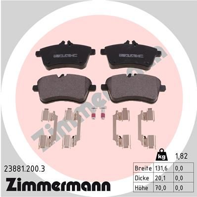 Brake Pad Set, disc brake ZIMMERMANN 23881.200.3