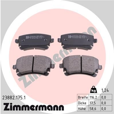 Brake Pad Set, disc brake ZIMMERMANN 23882.175.1