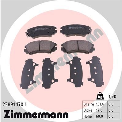 Brake Pad Set, disc brake ZIMMERMANN 23891.170.1