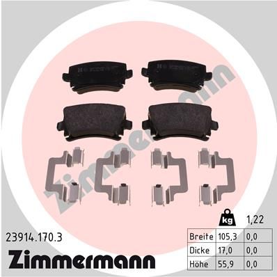 Brake Pad Set, disc brake ZIMMERMANN 23914.170.3