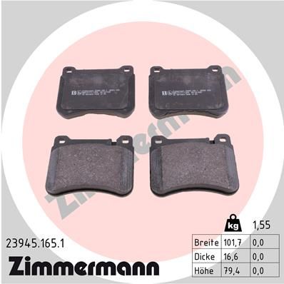 Brake Pad Set, disc brake ZIMMERMANN 23945.165.1