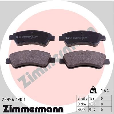 ZIMMERMANN 23954.190.1 Brake Pad Set, disc brake