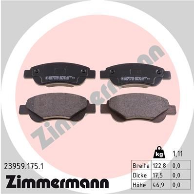 Brake Pad Set, disc brake ZIMMERMANN 23959.175.1