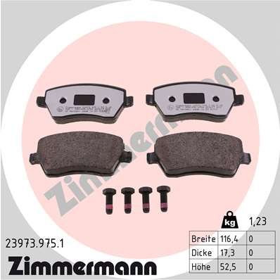 Brake Pad Set, disc brake ZIMMERMANN 23973.975.1