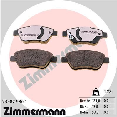 Brake Pad Set, disc brake ZIMMERMANN 23982.980.1