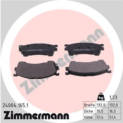 Brake Pad Set, disc brake ZIMMERMANN 24004.165.1