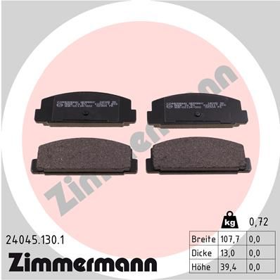 ZIMMERMANN 24045.130.1 Brake Pad Set, disc brake