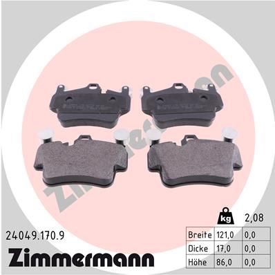 Brake Pad Set, disc brake ZIMMERMANN 24049.170.9