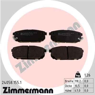 ZIMMERMANN 24058.155.1 Brake Pad Set, disc brake