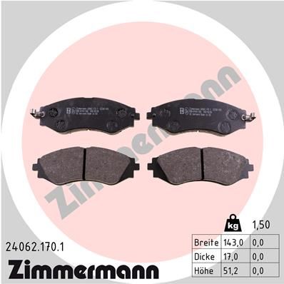 ZIMMERMANN 24062.170.1 Brake Pad Set, disc brake