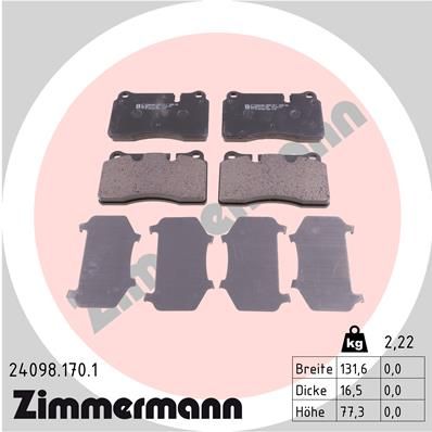 Brake Pad Set, disc brake ZIMMERMANN 24098.170.1