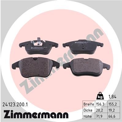 Brake Pad Set, disc brake ZIMMERMANN 24123.200.1