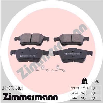 ZIMMERMANN 24137.168.1 Brake Pad Set, disc brake