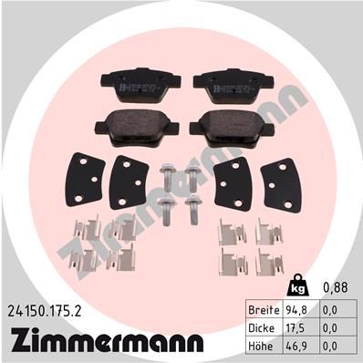 Brake Pad Set, disc brake ZIMMERMANN 24150.175.2