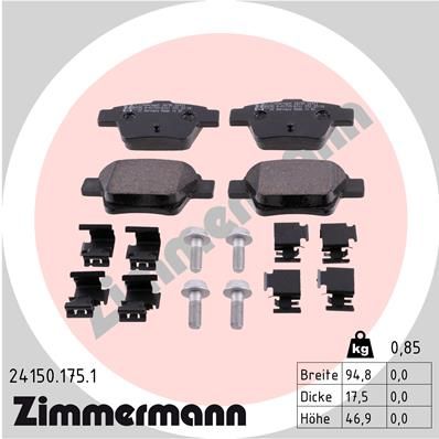 Brake Pad Set, disc brake ZIMMERMANN 24150.175.1