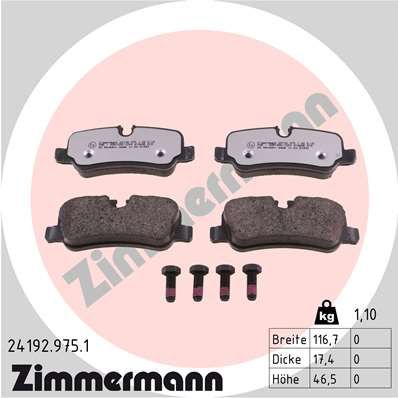 Brake Pad Set, disc brake ZIMMERMANN 24192.975.1