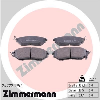 Brake Pad Set, disc brake ZIMMERMANN 24222.175.1