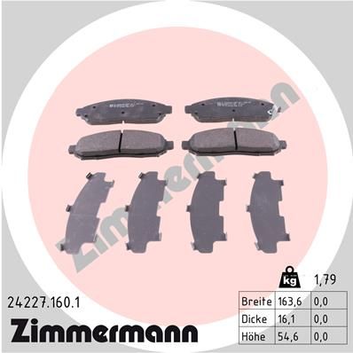 Brake Pad Set, disc brake ZIMMERMANN 24227.160.1