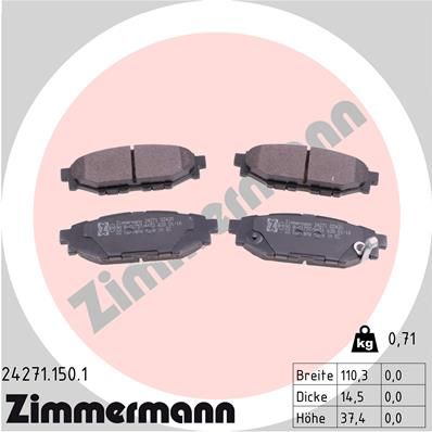 Brake Pad Set, disc brake ZIMMERMANN 24271.150.1