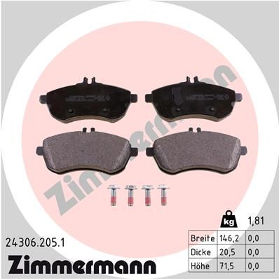 Brake Pad Set, disc brake ZIMMERMANN 24306.205.1