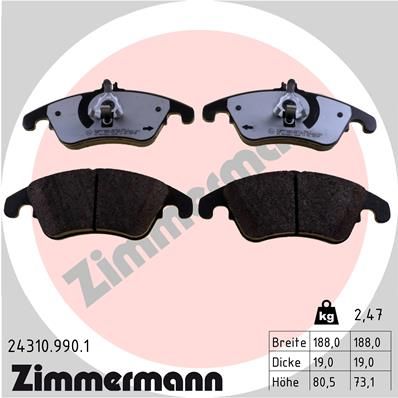 Brake Pad Set, disc brake ZIMMERMANN 24310.990.1