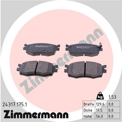 ZIMMERMANN 24317.175.1 Brake Pad Set, disc brake