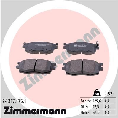 Brake Pad Set, disc brake ZIMMERMANN 24317.175.1