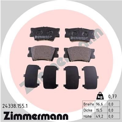 Brake Pad Set, disc brake ZIMMERMANN 24338.155.1