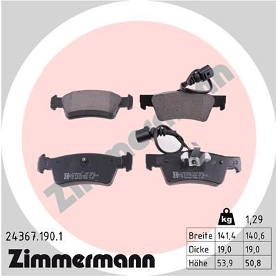 ZIMMERMANN 24367.190.1 Brake Pad Set, disc brake