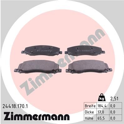 Brake Pad Set, disc brake ZIMMERMANN 24418.170.1