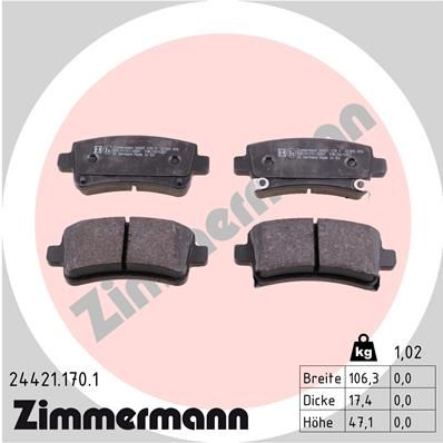 Brake Pad Set, disc brake ZIMMERMANN 24421.170.1