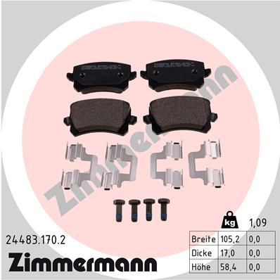 ZIMMERMANN 24483.170.2 Brake Pad Set, disc brake