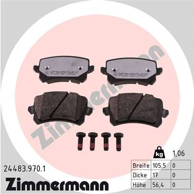 Brake Pad Set, disc brake ZIMMERMANN 24483.970.1