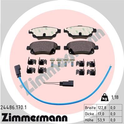 ZIMMERMANN 24486.170.1 Brake Pad Set, disc brake