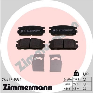 ZIMMERMANN 24498.155.1 Brake Pad Set, disc brake